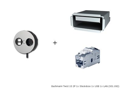 Bachmann Twist 1S 2P 1x Steckdose 1x USB 1x LAN (931.092)