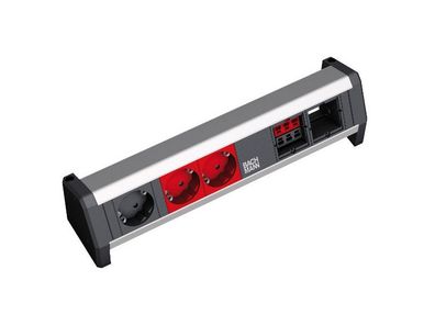 Bachmann DESK 1 2x Custom Modul 1x Steckdose 2x Steckdose rot (902.012)