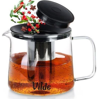 Hitzebeständige Glasteekanne mit Teesieb, 1,5 l