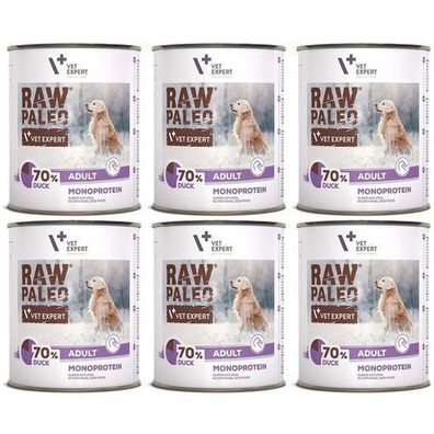 VetExpert Rohe Paleo-Ente, Nassfutter für ausgewachsene Hunde, 6 x 800 g
