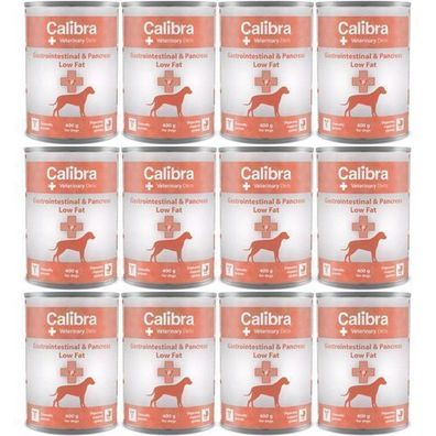 Calibra Veterinary Diet Dog Gastro Low Fat Nassfutter für Hunde, 12 x 400 g