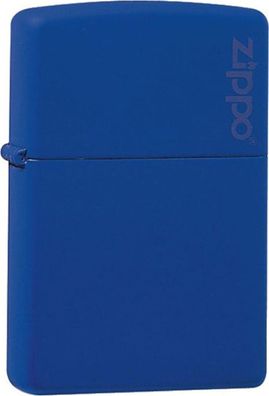 ZIPPO Benzinfeuerzeug, Sturmfeuerzeug "Zippo Logo", matt, royal blau