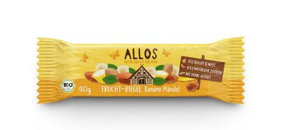 3x Allos Frucht-Riegel Banane Mandel 40g