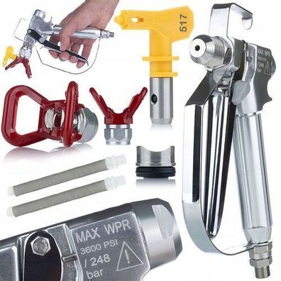 Rosfix Set Farbspritzpistole PMRUS03 mit Düse 517 + 2x Filter 60 Mesh