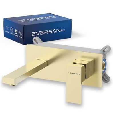 Eversan Unterputz-Waschtischarmatur Premium TORIN Gold gebürstet mit Box