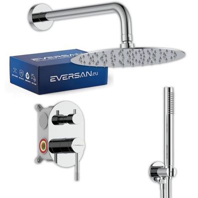 Eversan Unterputz-Duschset Premium LOKE Chrom mit Box Einhebelmischer