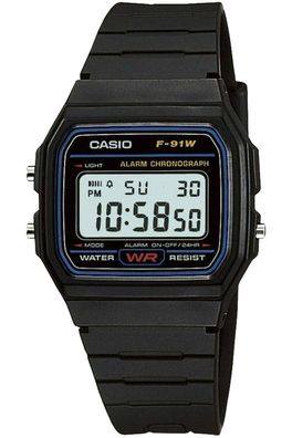 Casio Timeless Collection Damen- und Jugenduhr Schwarz F-91W-1YEG