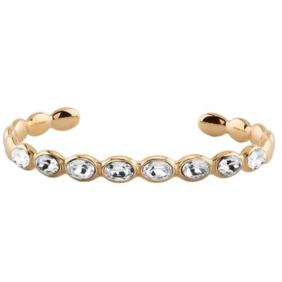 Guess Schmuck Damen-Armspange Multi Oval Crystals Goldfarben/Weiß L JUBB06310JWYGL