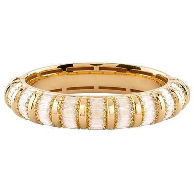 Guess Schmuck Damen-Armspange Baguette Goldfarben/Weiß S JUBB06324JWYGS