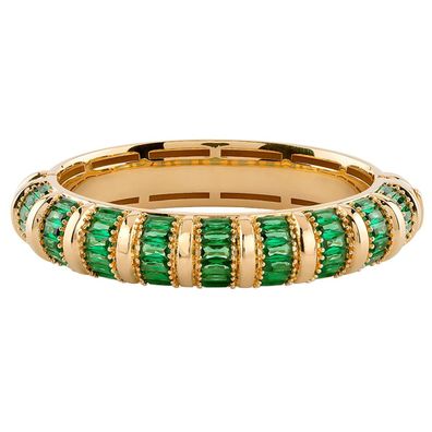 Guess Schmuck Damen-Armspange Baguette Goldfarben/Grün S JUBB06325JWYGGNS
