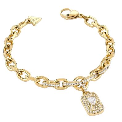 Guess Schmuck Damenarmband Love Tag Goldfarben L JUBB06348JWYGL