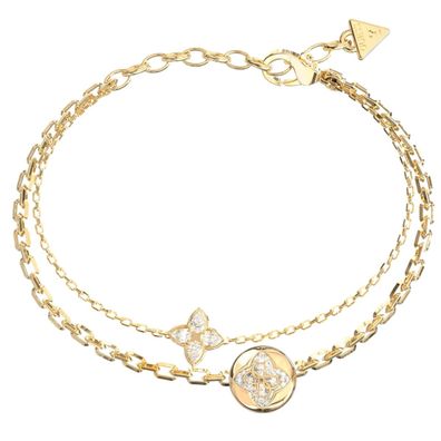 Guess Schmuck Damen-Armband Double Bloom Goldfarben S JUBB06469JWYGS