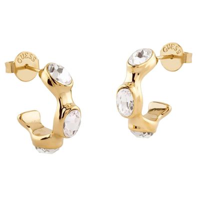 Guess Schmuck Damen-Ohrringe Creolen Multi Oval Crystals Goldfarben JUBE06309JWYGT/U