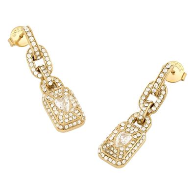 Guess Schmuck Damen-Ohrringe Ohrhänger Crystal Love Tag Goldfarben JUBE06349JWYGT/U