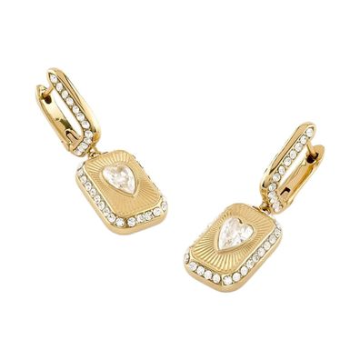 Guess Schmuck Damen-Ohrringe Ohrhänger Love Tag Goldfarben JUBE06354JWYGT/U