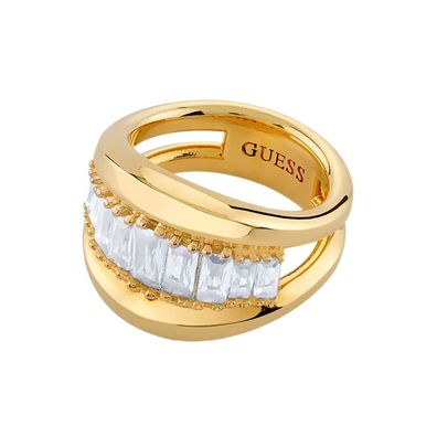 Guess Schmuck Damenring Baguettes Goldfarben JUBR06319JWYG