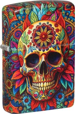 Zippo Benzinfeuerzeug, Sturmfeuerzeug, "Colourfull Skull 540°" Bunt
