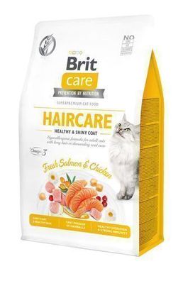 Brit Care Cat Haircare Healthy Shiny Coat Grain-Free Trockenfutter Lachs 0,4kg