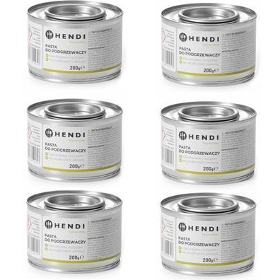 Bio-Ethanol-Paste für Heizgeräte in der Dose, Set mit 6 x 200 g - Hendi 194357