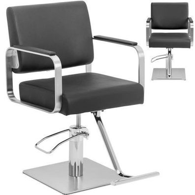 Physa OTLEY Friseur- und Kosmetikstuhl mit Fußstütze - schwarz und silber