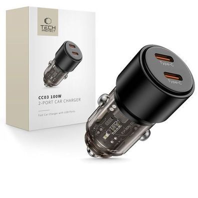 Kfz-Ladegerät 2x USB-C PD 100W - Schwarz