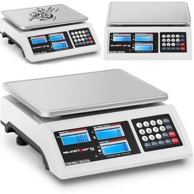 Gewerbliche Ladenwaage mit Zählfunktion, LCD-Display, RS232-Schnittstelle, 6000 g / 0