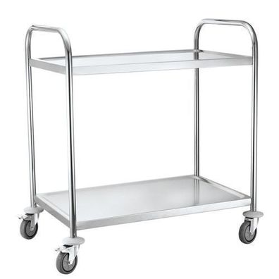 Servierwagen aus Edelstahl mit 2 Ablagen, bis 100 kg - Hendi 810002