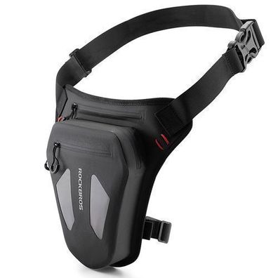 Motorrad-Beintasche, Oberschenkelgurt, Schultertasche - schwarz