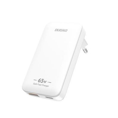 Ultradünnes GaN-Reiseladegerät, 65 W, USB-A, USB-C PD, EU/US - Weiß
