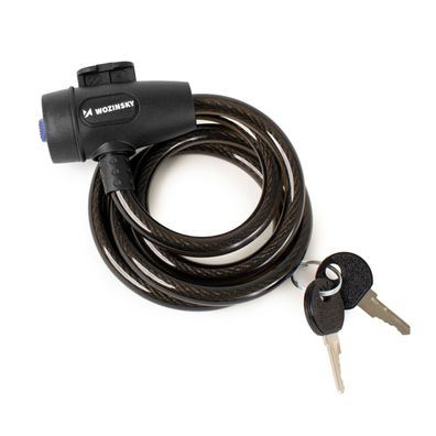 Wozinsky WZR-K3 Fahrradschloss Kabelschloss mit Schlüssel 90 cm 8 mm Schwarz