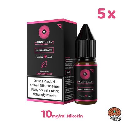 Montreal Original Vanilla Tobacco * 10mg/ml* Nikotinsalz, 5x 10ml Liquid