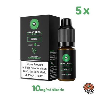 Montreal Original Minty * 10mg/ml* Nikotinsalz, 5x 10ml Liquid