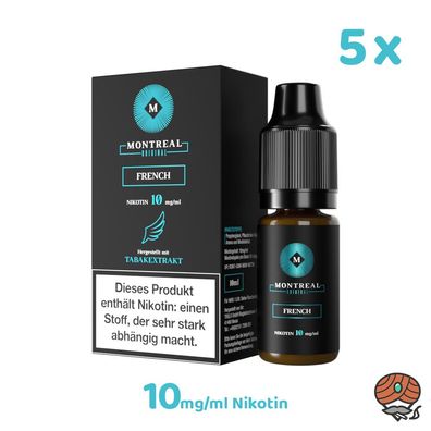 Montreal Original French * 10mg/ml* Nikotinsalz, 5x 10ml Liquid