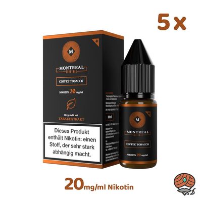 Montreal Original Coffee Tobacco * 20mg/ml* Nikotinsalz, 5x 10ml Liquid