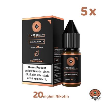 Montreal Original Caramel Tobacco * 20mg/ml* Nikotinsalz, 5x 10ml Liquid