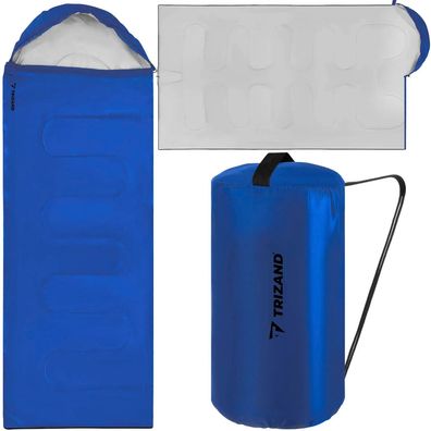 Schlafsack Trizand S10249 mit Kapuze und Packsack 200x75 cm blau