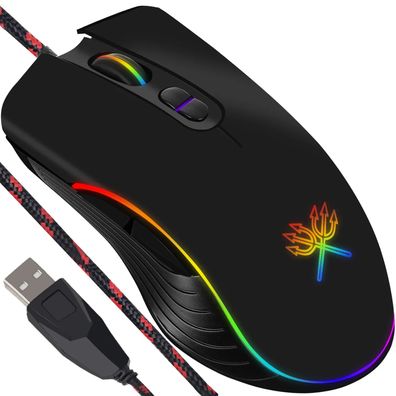 Gaming-Maus Dunmoon GM06 kabelgebunden, RGB-Beleuchtung, 7200 DPI, 7 Tasten