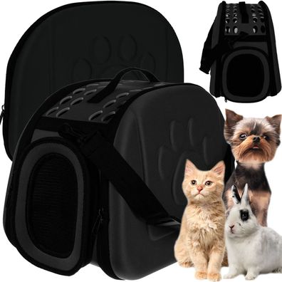 Transporttasche Purlov für Hund/Katze, faltbar, EVA-Hartschale, schwarz, bis 6 kg