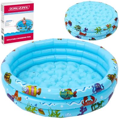 Planschbecken Kruzzel SP-30 aufblasbar 80x30 cm 3 Ringe Kinderpool blau