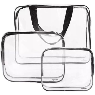 Kosmetiktasche Set 3-teilig Soulima 21448 transparent PVC wasserdicht