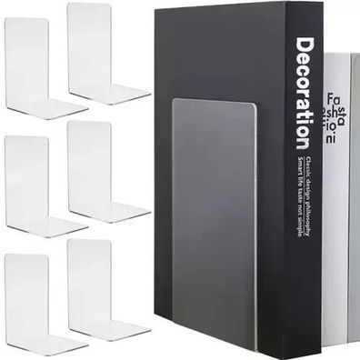 Buchstützen 6er Set Ruhhy 21745 Acryl transparent 18,5 x 12 x 12 cm