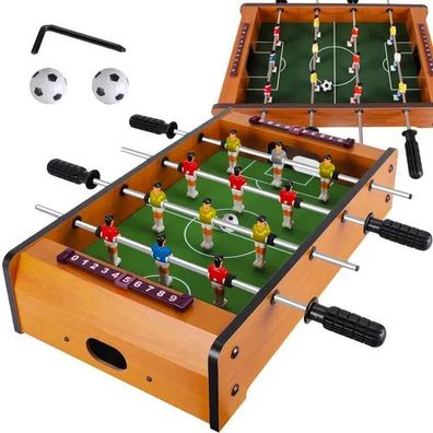 Tischfußball Kruzzel 21909 Mini Kicker 12 Spieler 2 Bälle 50 x 51,5 cm Holzoptik
