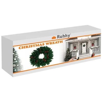 Türkranz Ruhhy Weihnachtskranz 60 cm mit Tannenzapfen und roten Beeren