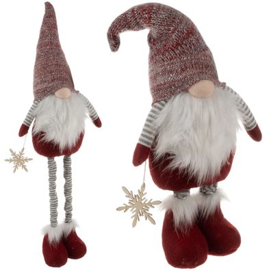 Deko-Figur Weihnachtswichtel Ruhhy 22315 mit Teleskopbeinen 50-82 cm rot grau