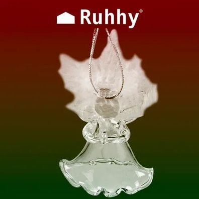 Christbaumschmuck Engel Ruhhy 22497 6er Set Glas transparent mit Federflügeln