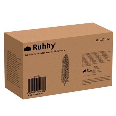 Künstliche Fichtenzweige Ruhhy 22512, 40 Stück, 21 cm, grün, biegsamer Draht