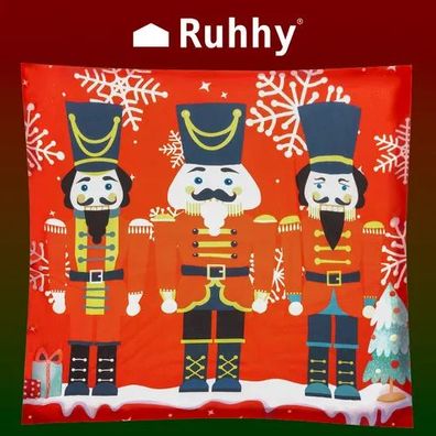 Kissenbezug Ruhhy 22313 Nussknacker 45x45 cm Polyester mit Reißverschluss