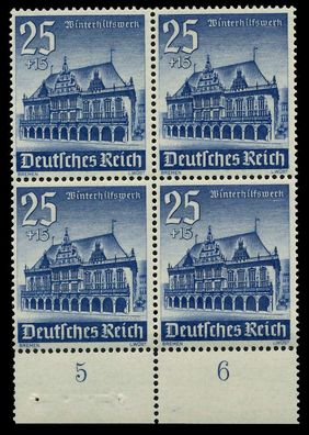 3. REICH 1940 Nr 758 postfrisch Viererblock URA X77FFB2