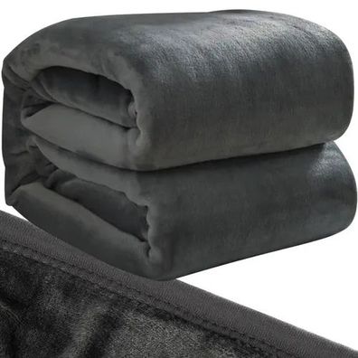 Kuscheldecke Ruhhy 22695 Mikrofaser 200x160 cm grau waschbar