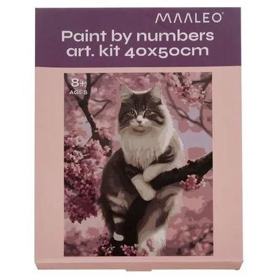 Malen nach Zahlen Set Maaleo Katze 40x50 cm Leinwand mit Holzrahmen